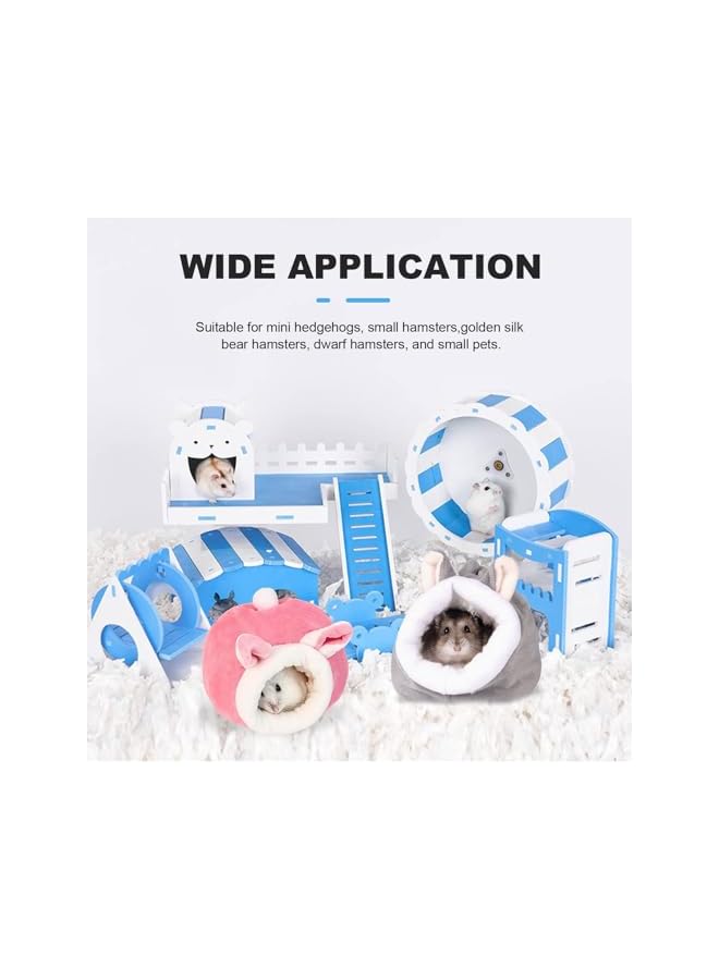 Guinea Pig and Hamster Bed - Mini Cotton Nest, Cute Sleeping Animals Bedding House for Hedgehog/Squirrel/Lizard and Other Small Animals (Grey+Pink) - Image 5